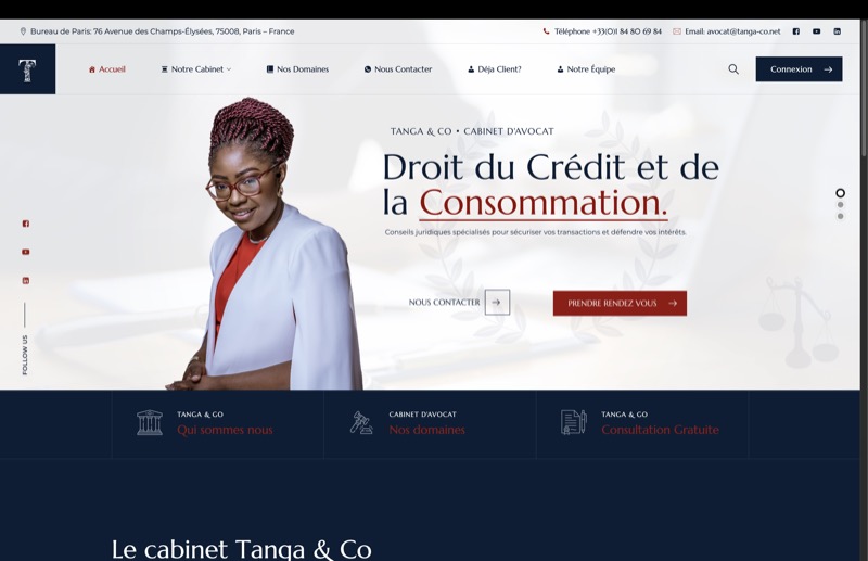 Site cabinet d'avocat Tanga and Co